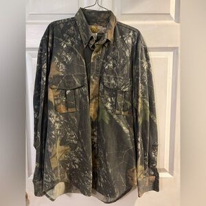 Men's Camouflage Field Shirt Jacket - Medium Dan River No Trace